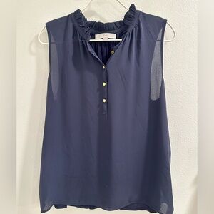 Ann Taylor Loft sleeveless blouse with gold buttons